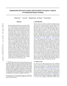 Optimization-Derived Learning with Essential Convergence Analysis of
  Training and Hyper-training