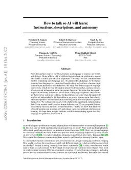 How to talk so AI will learn: Instructions, descriptions, and autonomy