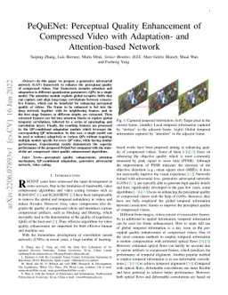 PeQuENet: Perceptual Quality Enhancement of Compressed Video with
  Adaptation- and Attention-based Network