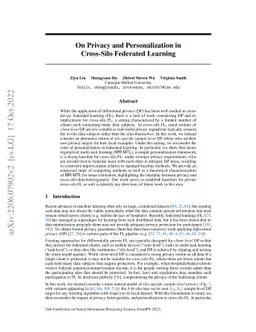 On Privacy and Personalization in Cross-Silo Federated Learning
