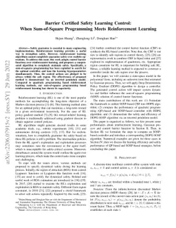 Barrier Certified Safety Learning Control: When Sum-of-Square
  Programming Meets Reinforcement Learning