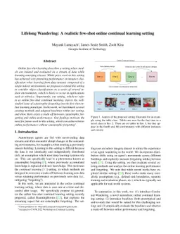 Lifelong Wandering: A realistic few-shot online continual learning
  setting