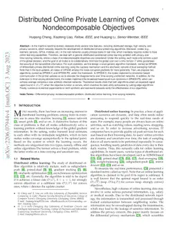 Distributed Online Private Learning of Convex Nondecomposable Objectives