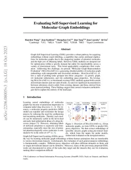 Evaluating Self-Supervised Learning for Molecular Graph Embeddings