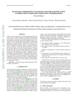 DCASE 2022: Comparative Analysis Of CNNs For Acoustic Scene
  Classification Under Low-Complexity Considerations