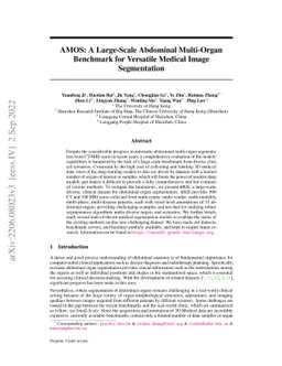 AMOS: A Large-Scale Abdominal Multi-Organ Benchmark for Versatile
  Medical Image Segmentation