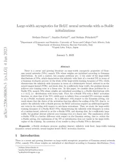 Large-width asymptotics for ReLU neural networks with $α$-Stable
  initializations