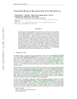 Towards Robust Ranker for Text Retrieval
