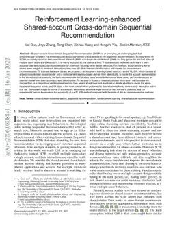 Reinforcement Learning-enhanced Shared-account Cross-domain Sequential
  Recommendation