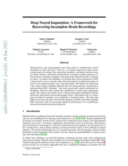 Deep Neural Imputation: A Framework for Recovering Incomplete Brain
  Recordings