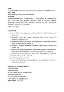 An AI tool for automated analysis of large-scale unstructured clinical
  cine CMR databases