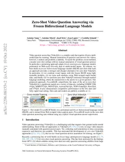 Zero-Shot Video Question Answering via Frozen Bidirectional Language
  Models