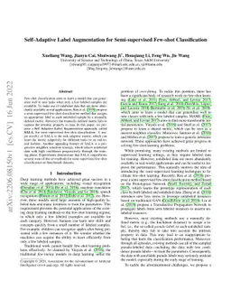 Self-Adaptive Label Augmentation for Semi-supervised Few-shot
  Classification