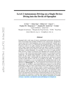 Level 2 Autonomous Driving on a Single Device: Diving into the Devils of
  Openpilot