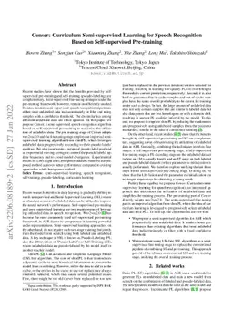 Censer: Curriculum Semi-supervised Learning for Speech Recognition Based
  on Self-supervised Pre-training