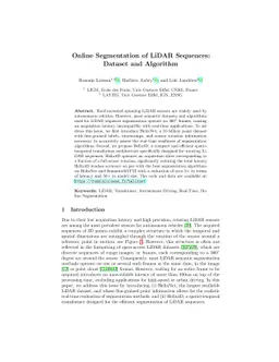 Online Segmentation of LiDAR Sequences: Dataset and Algorithm