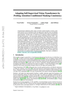 Adapting Self-Supervised Vision Transformers by Probing
  Attention-Conditioned Masking Consistency