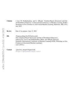 Gradient-Based Adversarial and Out-of-Distribution Detection