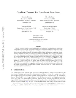 Gradient Descent for Low-Rank Functions