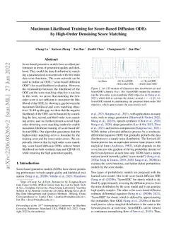 Maximum Likelihood Training for Score-Based Diffusion ODEs by High-Order
  Denoising Score Matching