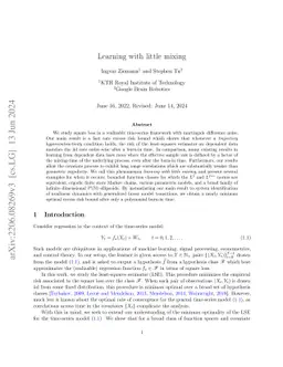 Learning with little mixing