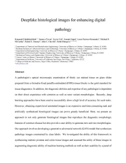 Deepfake histological images for enhancing digital pathology