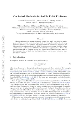 On Scaled Methods for Saddle Point Problems