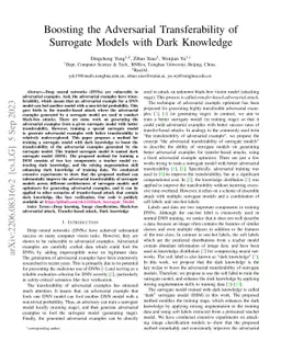 Boosting the Adversarial Transferability of Surrogate Models with Dark
  Knowledge