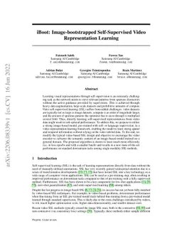 iBoot: Image-bootstrapped Self-Supervised Video Representation Learning