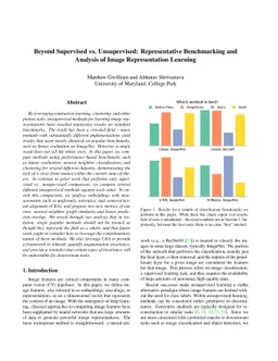 Beyond Supervised vs. Unsupervised: Representative Benchmarking and
  Analysis of Image Representation Learning