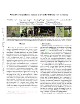 Virtual Correspondence: Humans as a Cue for Extreme-View Geometry