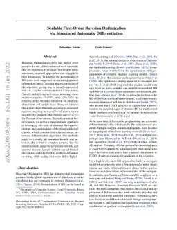 Scalable First-Order Bayesian Optimization via Structured Automatic
  Differentiation