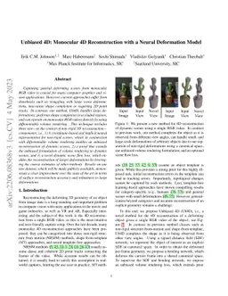 Unbiased 4D: Monocular 4D Reconstruction with a Neural Deformation Model