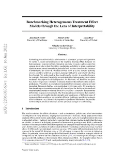 Benchmarking Heterogeneous Treatment Effect Models through the Lens of
  Interpretability