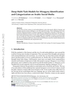 Deep Multi-Task Models for Misogyny Identification and Categorization on
  Arabic Social Media
