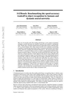 SATBench: Benchmarking the speed-accuracy tradeoff in object recognition
  by humans and dynamic neural networks