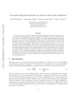 Generalised Bayesian Inference for Discrete Intractable Likelihood