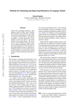 Methods for Estimating and Improving Robustness of Language Models