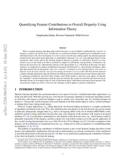 Quantifying Feature Contributions to Overall Disparity Using Information
  Theory