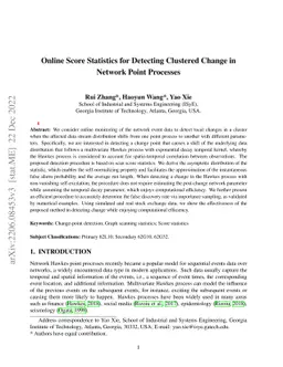 Online Score Statistics for Detecting Clustered Change in Network Point
  Processes