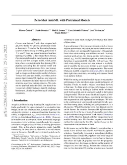Zero-Shot AutoML with Pretrained Models