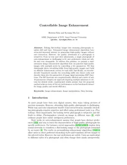 Controllable Image Enhancement
