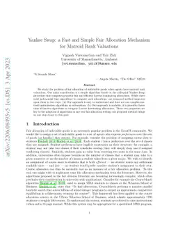 Yankee Swap: a Fast and Simple Fair Allocation Mechanism for Matroid
  Rank Valuations