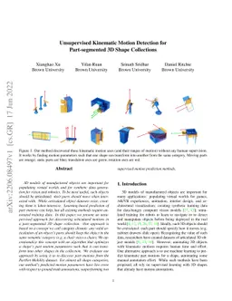 Unsupervised Kinematic Motion Detection for Part-segmented 3D Shape
  Collections