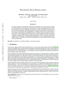 Revisiting Self-Distillation