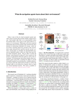 What do navigation agents learn about their environment?
