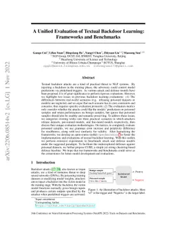 A Unified Evaluation of Textual Backdoor Learning: Frameworks and
  Benchmarks
