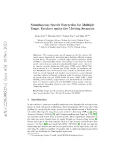 Simultaneous Speech Extraction for Multiple Target Speakers under the
  Meeting Scenarios