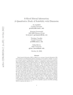 k-Sliced Mutual Information: A Quantitative Study of Scalability with
  Dimension