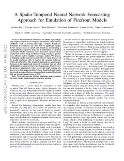 A Spatio-Temporal Neural Network Forecasting Approach for Emulation of Firefront Models